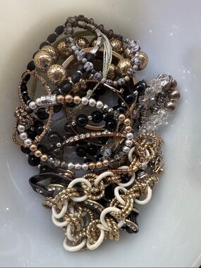 Mixed Metal lot  and Black Beaded Women's jewelry